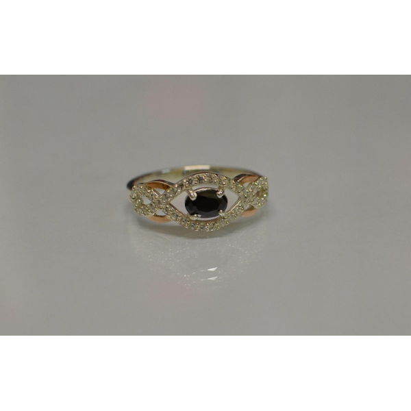 Срібна каблучка з золотими накладками (125к)