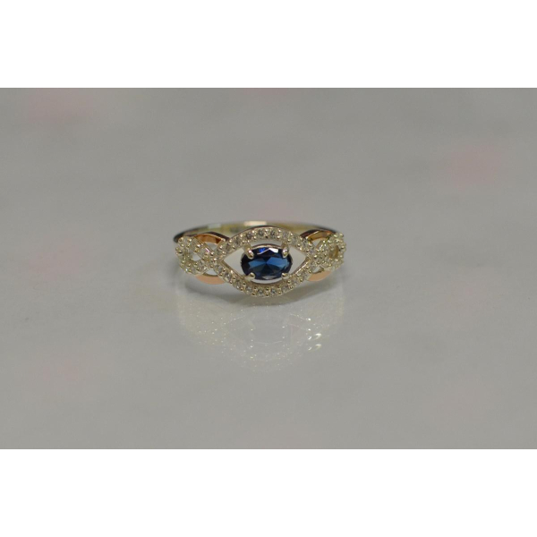 Срібна каблучка з золотими накладками (125к)