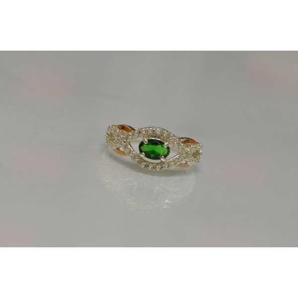 Срібна каблучка з золотими накладками (125к)