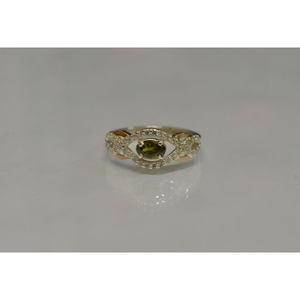 Срібна каблучка з золотими накладками (125к)