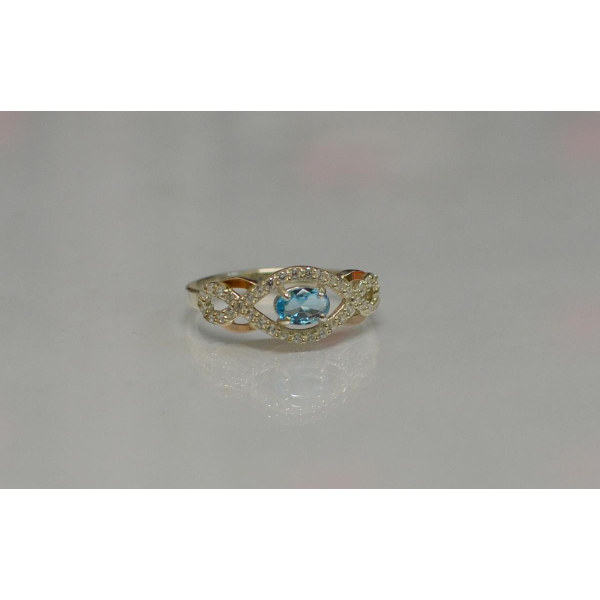 Срібна каблучка з золотими накладками (125к)