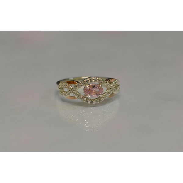 Срібна каблучка з золотими накладками (125к)