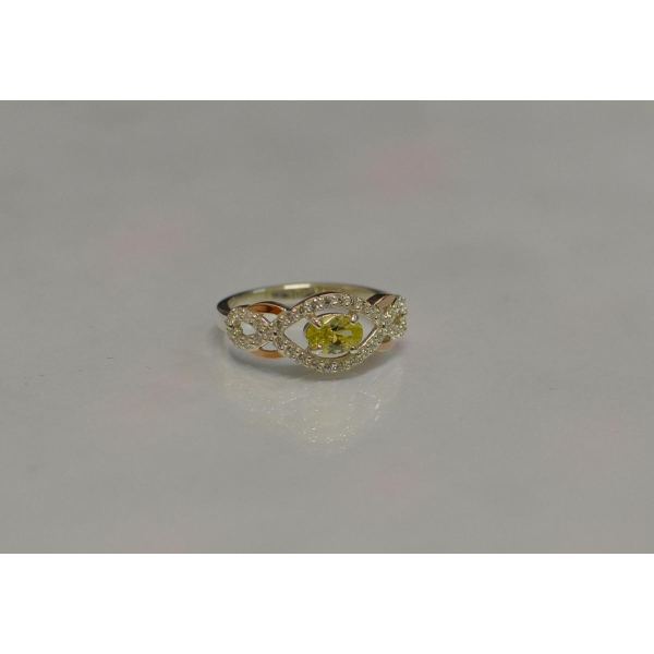 Срібна каблучка з золотими накладками (125к)