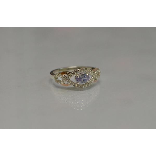 Срібна каблучка з золотими накладками (125к)