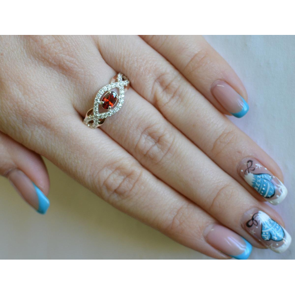 Срібна каблучка з золотими накладками (125к)