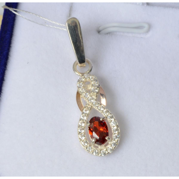 Серебряная подвеска с золотими вставками (125п)