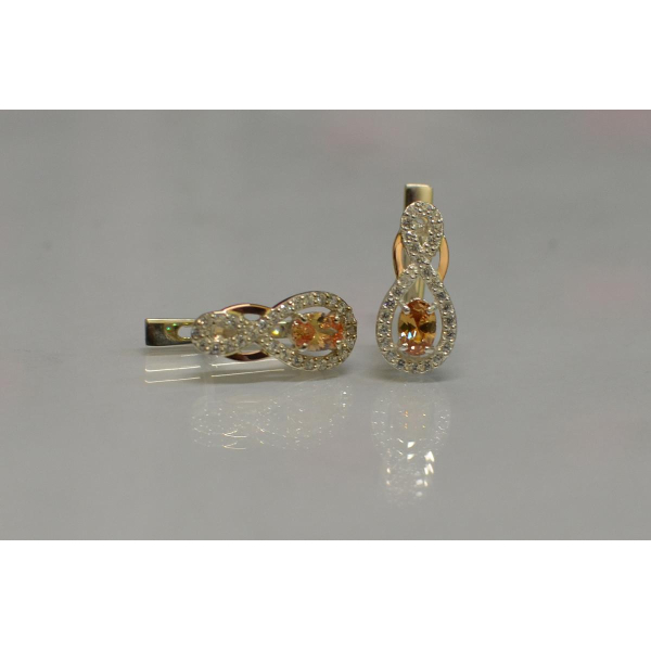 Срібні сережки з золотими вставками (125с)