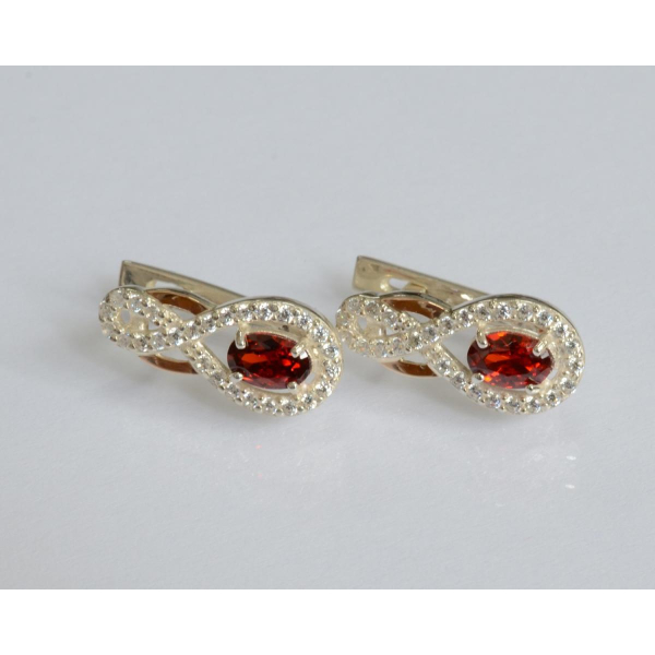 Срібні сережки з золотими вставками (125с)