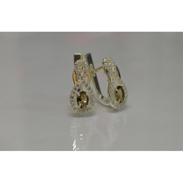 Срібні сережки з золотими вставками (125с)