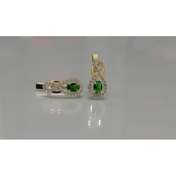 Срібні сережки з золотими вставками (125с)