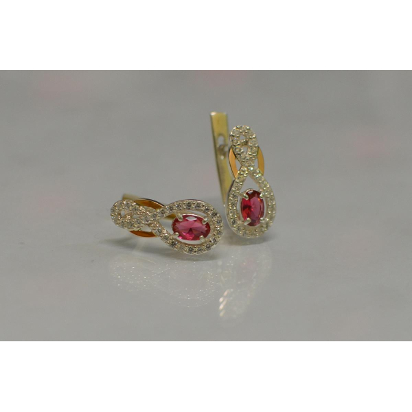 Срібні сережки з золотими вставками (125с)