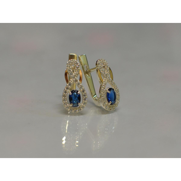 Срібні сережки з золотими вставками (125с)