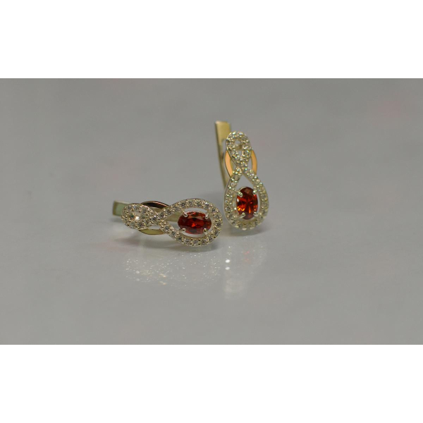 Срібні сережки з золотими вставками (125с)