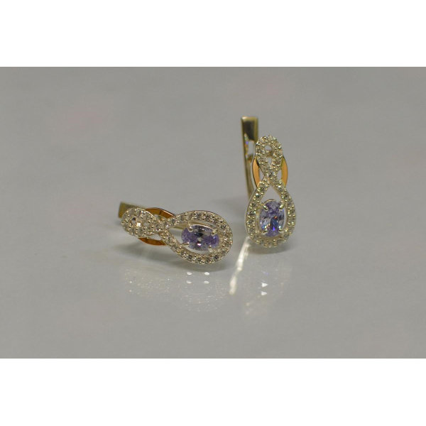 Срібні сережки з золотими вставками (125с)