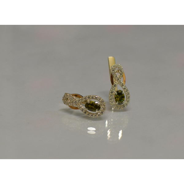 Срібні сережки з золотими вставками (125с)