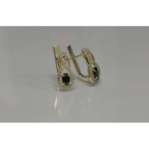 Срібні сережки з золотими вставками (125с)