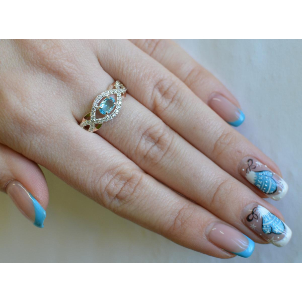 Срібні сережки з золотими вставками (125с)