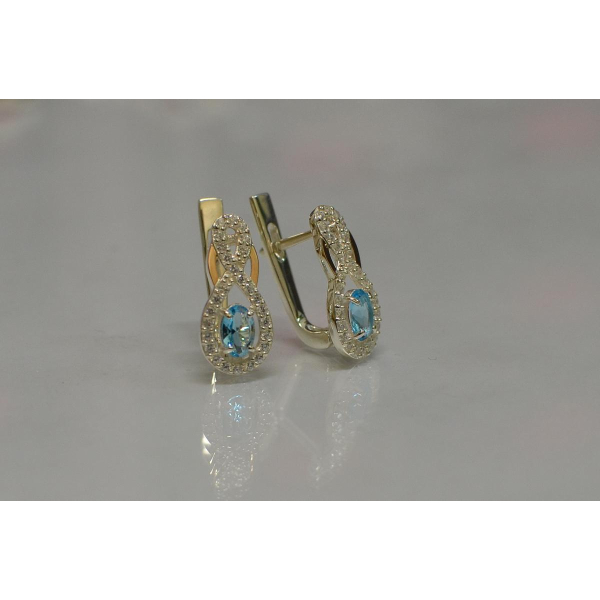 Срібні сережки з золотими вставками (125с)