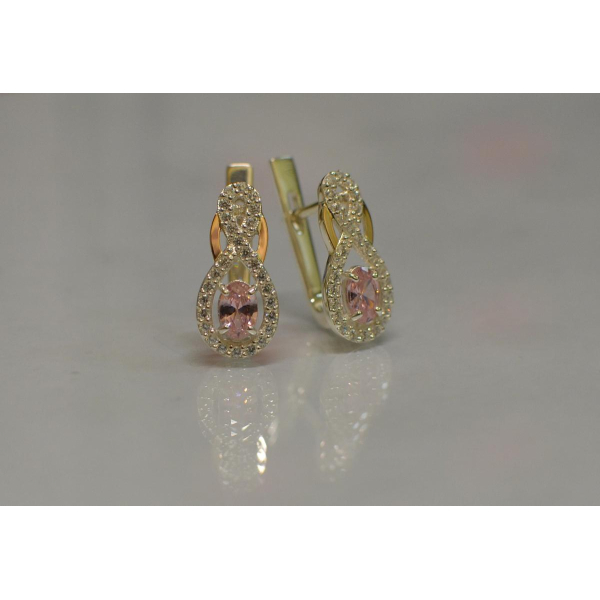 Срібні сережки з золотими вставками (125с)