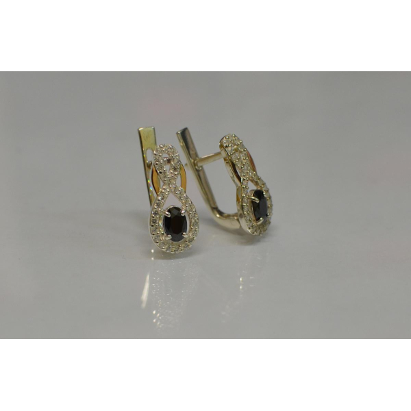 Срібні сережки з золотими вставками (125с)