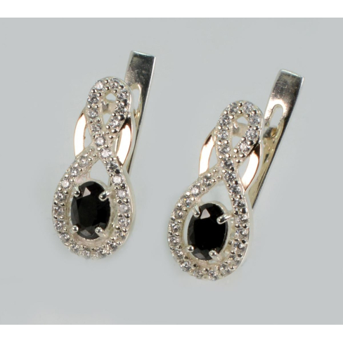 Срібні сережки з золотими вставками