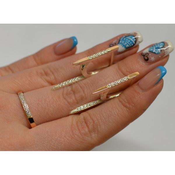 Серебряный набор с золотыми напайками (126)