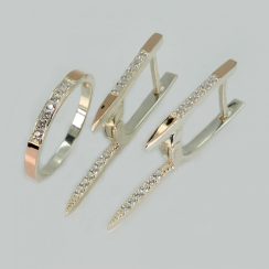 Серебряный набор с золотыми напайками