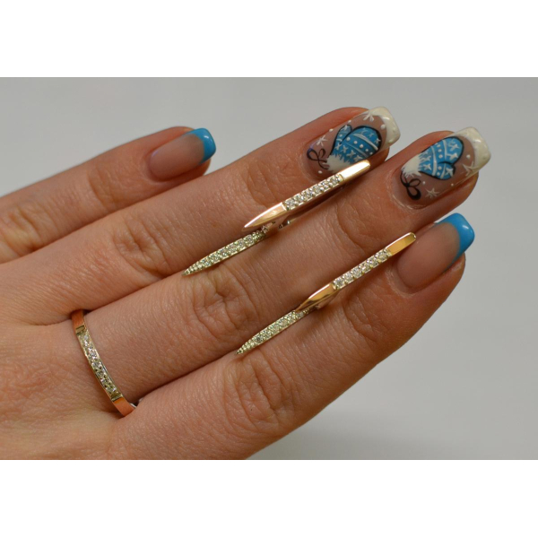 Серебряный набор с золотыми напайками (126)