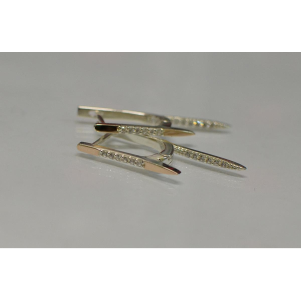 Серебряные серьги с золотом (126с)