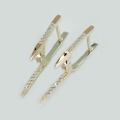 Серебряные серьги с золотом