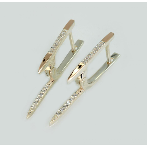 Срібні сережки з золотом