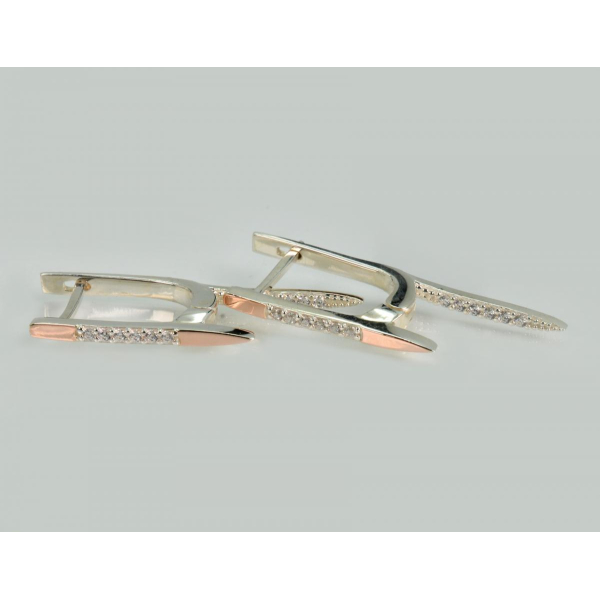 Серебряные серьги с золотом (126с)