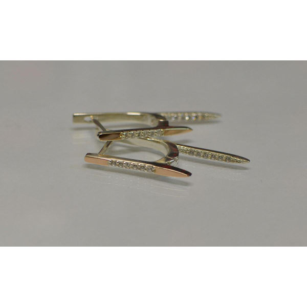 Серебряные серьги с золотом (126с)