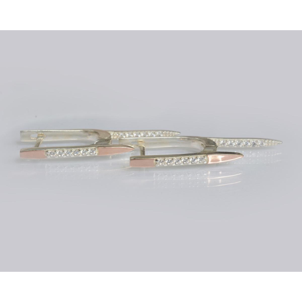 Серебряные серьги с золотом (126с)