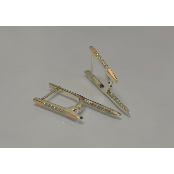 Серебряные серьги с золотом (126с)