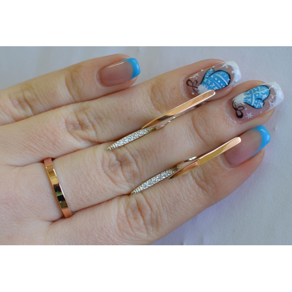 Серебряный комплект с золотыми вставками (127)