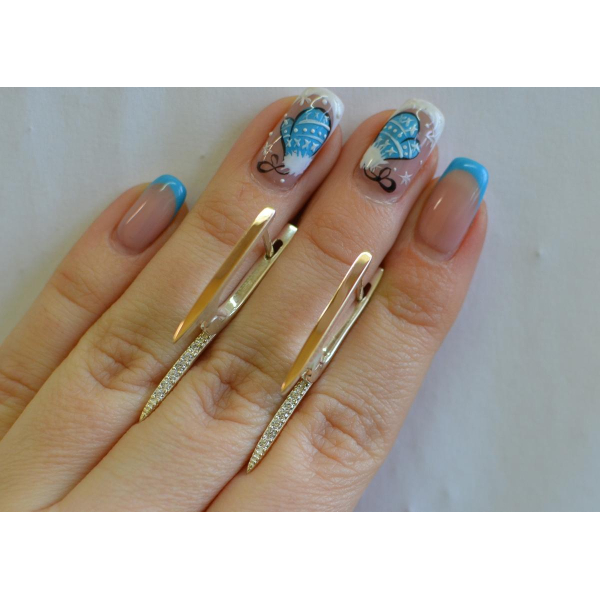 Серебряные серьги с золотыми вставками (127с)