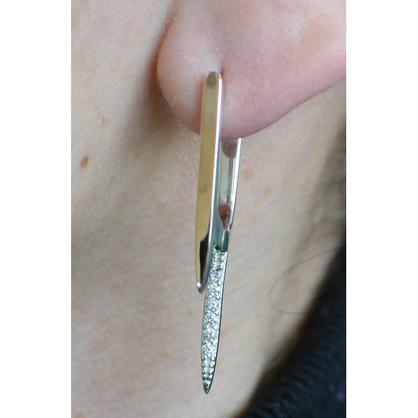 Серебряные серьги с золотыми вставками (127с)