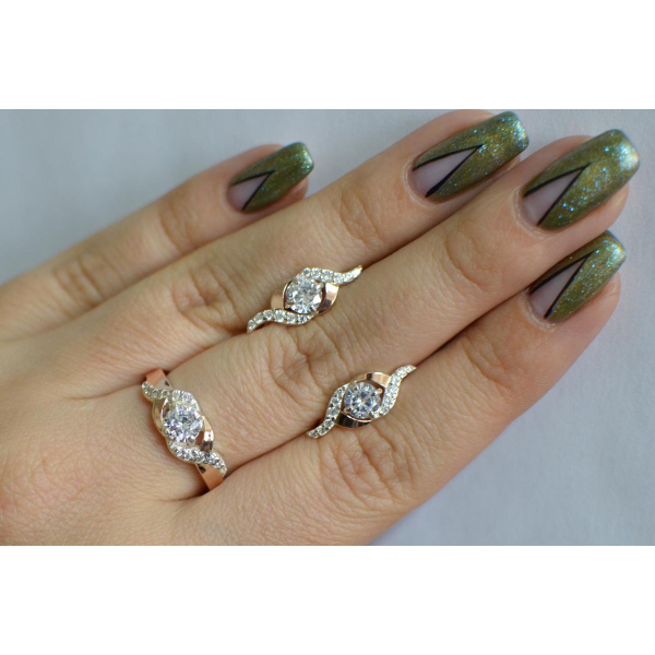 Серебряный гарнитур с золотыми пластинами (128)