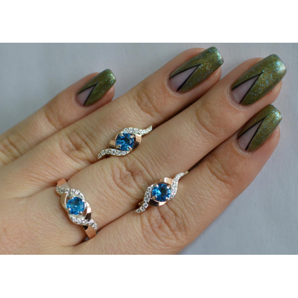 Серебряный гарнитур с золотыми пластинами (128)