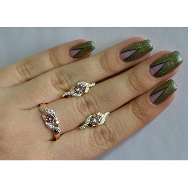 Серебряный гарнитур с золотыми пластинами (128)