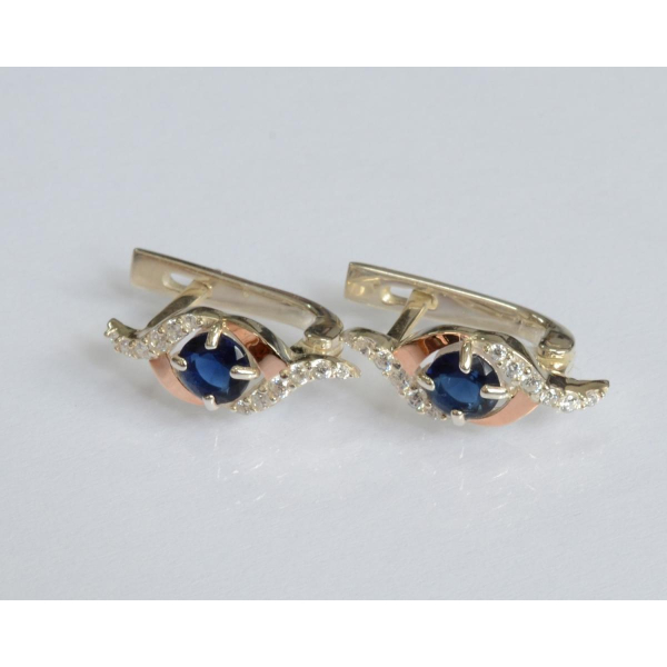 Серебряные серьги с золотыми накладками (128с)