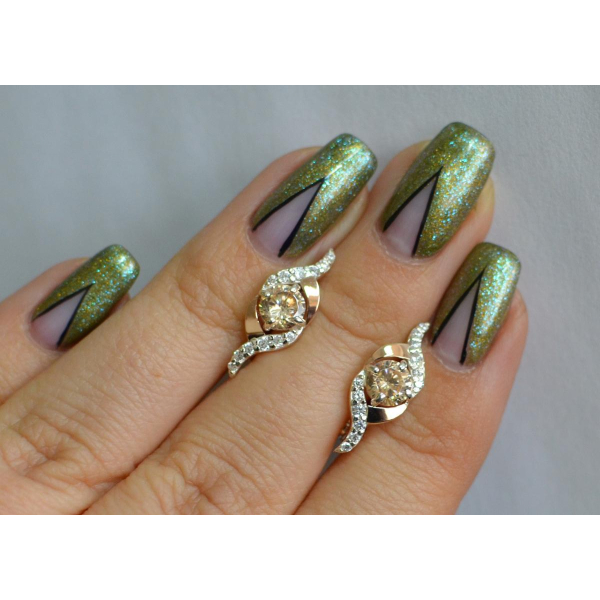 Серебряные серьги с золотыми накладками (128с)