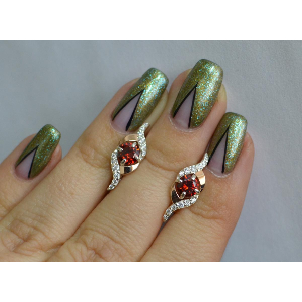 Серебряные серьги с золотыми накладками (128с)