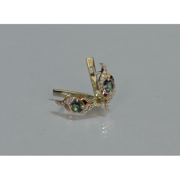 Серебряные серьги с золотыми накладками (128с)