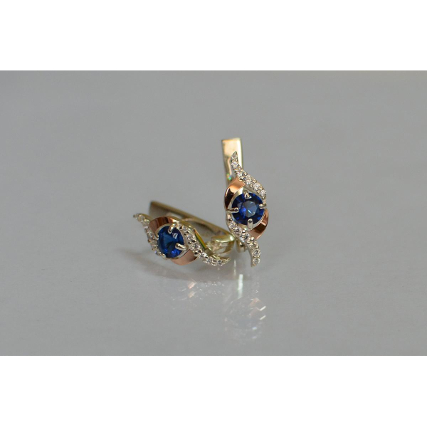 Серебряные серьги с золотыми накладками (128с)