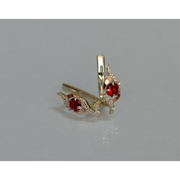 Серебряные серьги с золотыми накладками (128с)