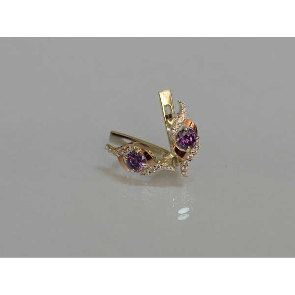 Серебряные серьги с золотыми накладками (128с)