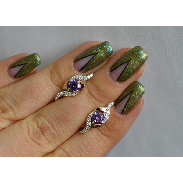 Серебряные серьги с золотыми накладками (128с)