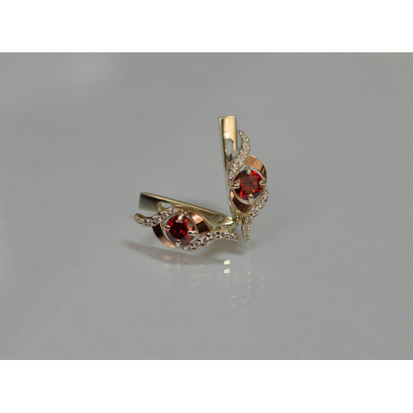 Серебряные серьги с золотыми накладками (128с)